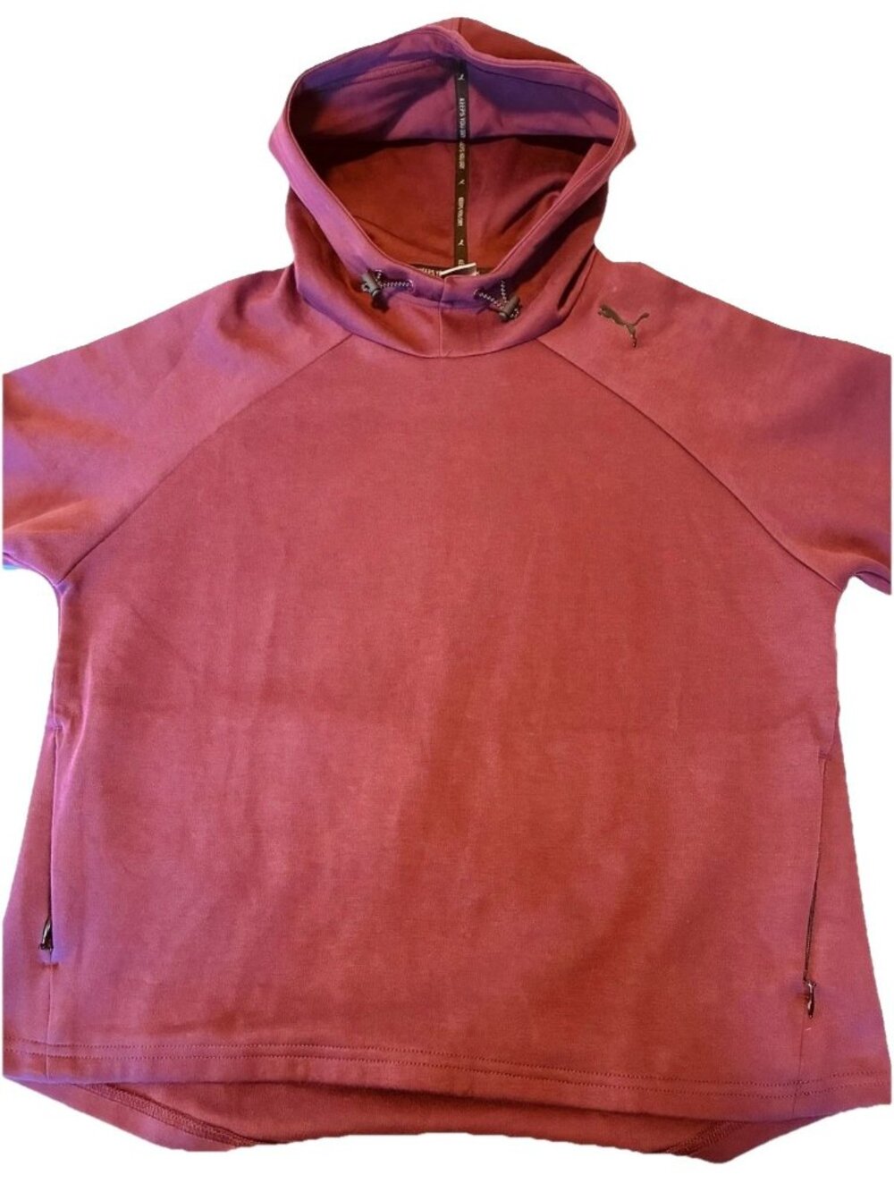 PUMA Womens Training Hoodie Sweatshirt Size M Maroon Pullover 851753-01 Active